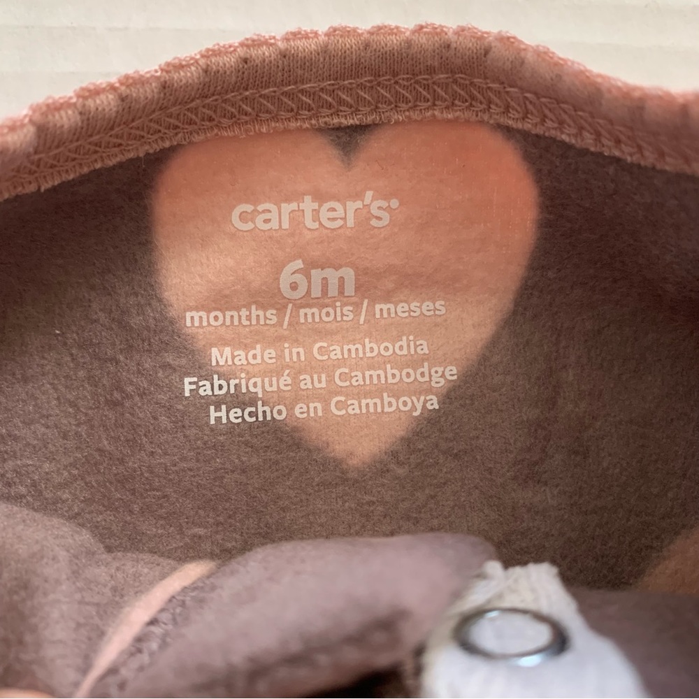 🦚2/$18 Carter’s Heart 2-Way Zip Cotton Blend Sleep & Play Pajamas - Picture 5 of 15
